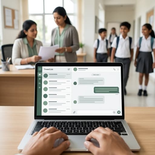 School staff using a secure messaging inbox